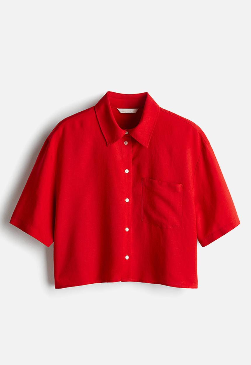 H&M - Linen-blend shirt - red