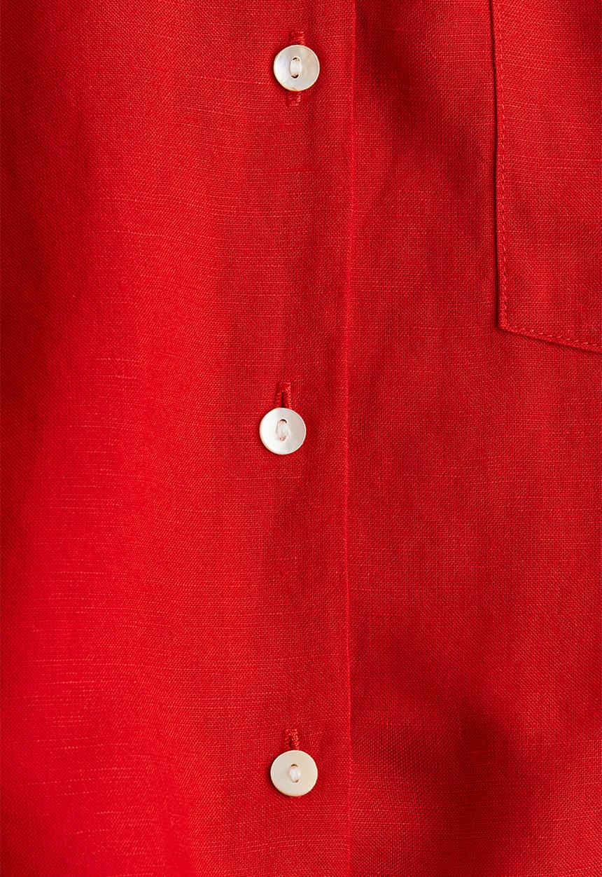 H&M - Linen-blend shirt - red