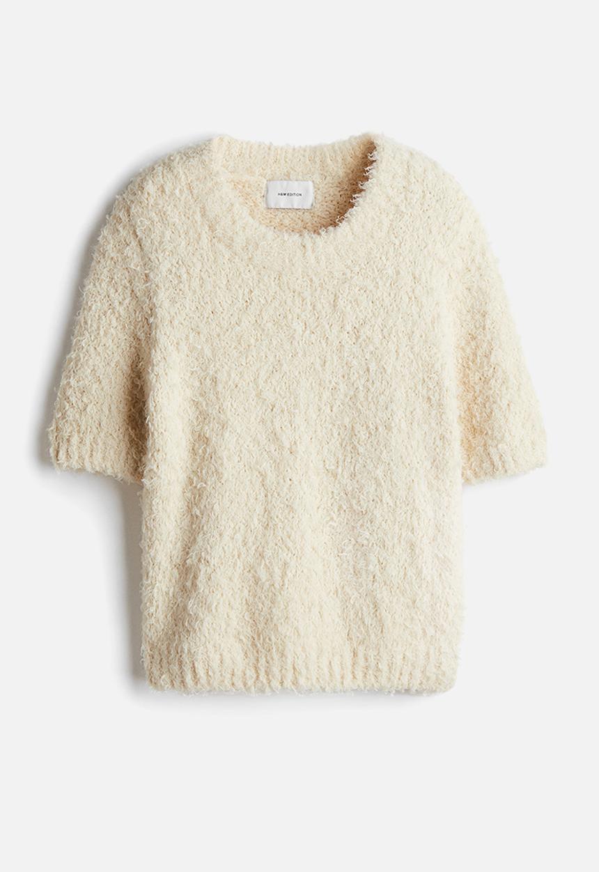 H&M - Fuzzy-knit top - cream