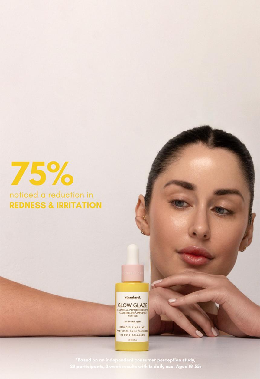 Standard Beauty - Glow Glaze Serum with 2% Argireline Amplified, Ceramide, Hyaluronic Acid & Centella Reversa