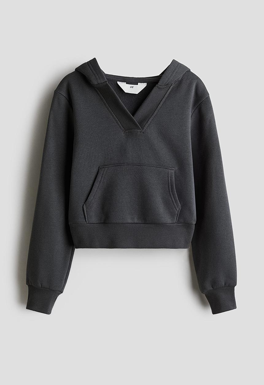 H&M - V-neck hoodie - dark grey