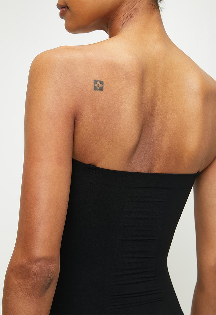 Easy Curves Shapewear - Boob tube brief bodysuit detachable straps - black