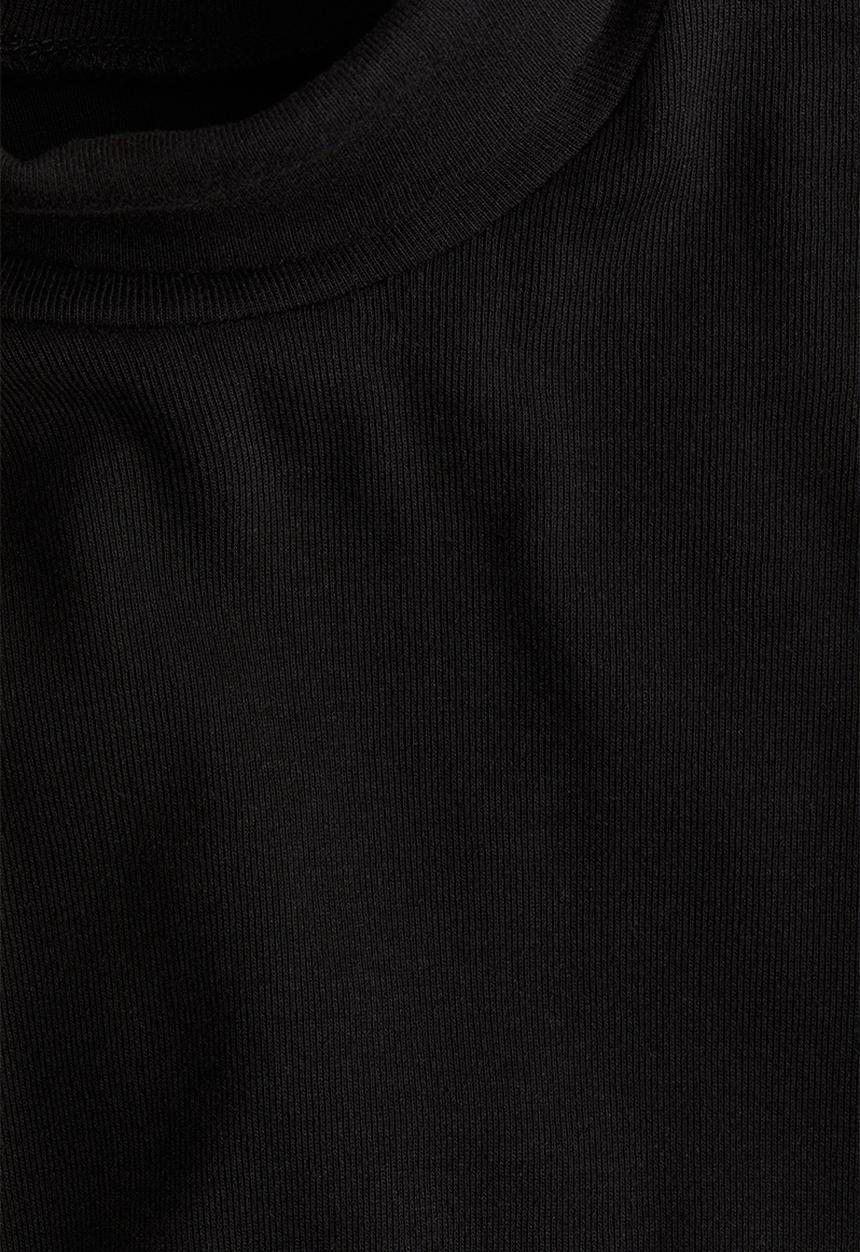 H&M - Cotton polo-neck top - black