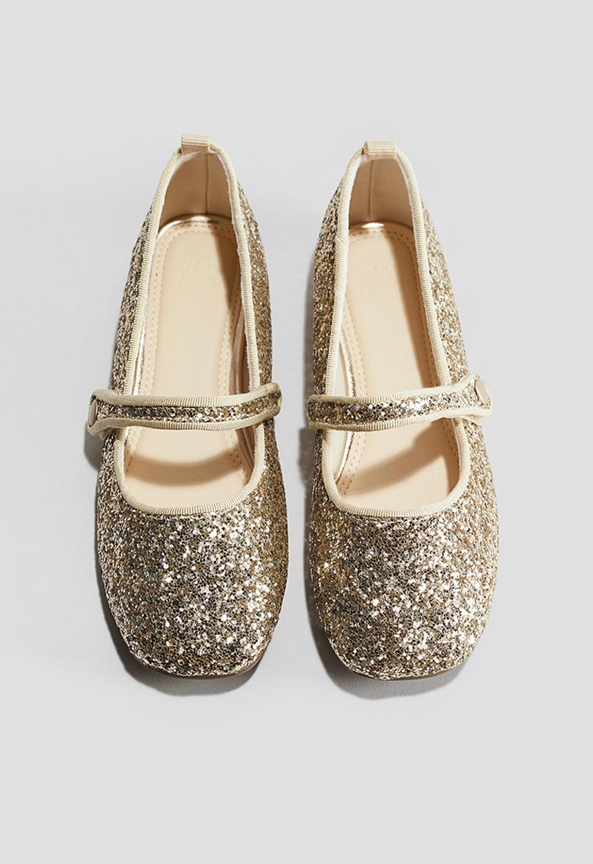 H&M - Glittery ballet pumps - gold-coloured 
