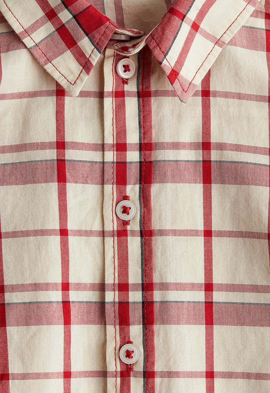H&M - Short-sleeved cotton shirt - multi,beige