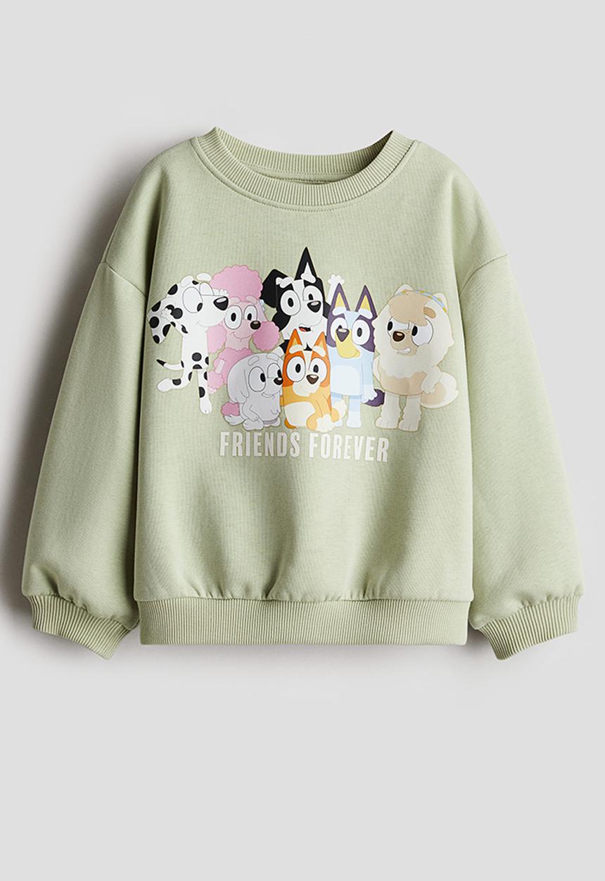 H&M - Printed sweatshirt - light green/bluey