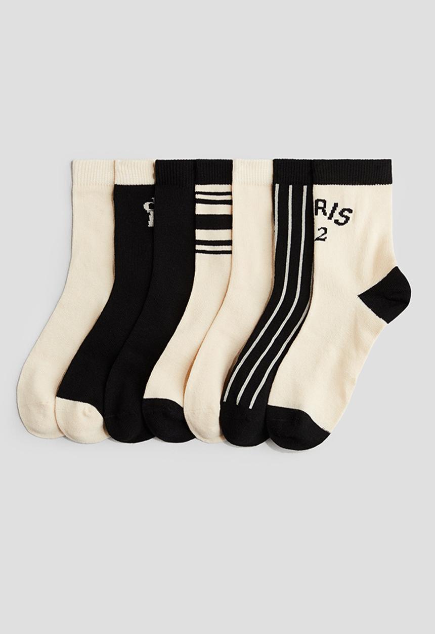 H&M - 7 Pack socks -  black/block-coloured