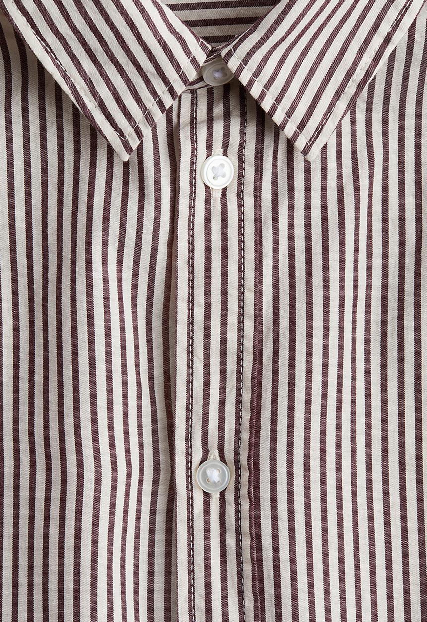 H&M - Cotton shirt - brown/white striped