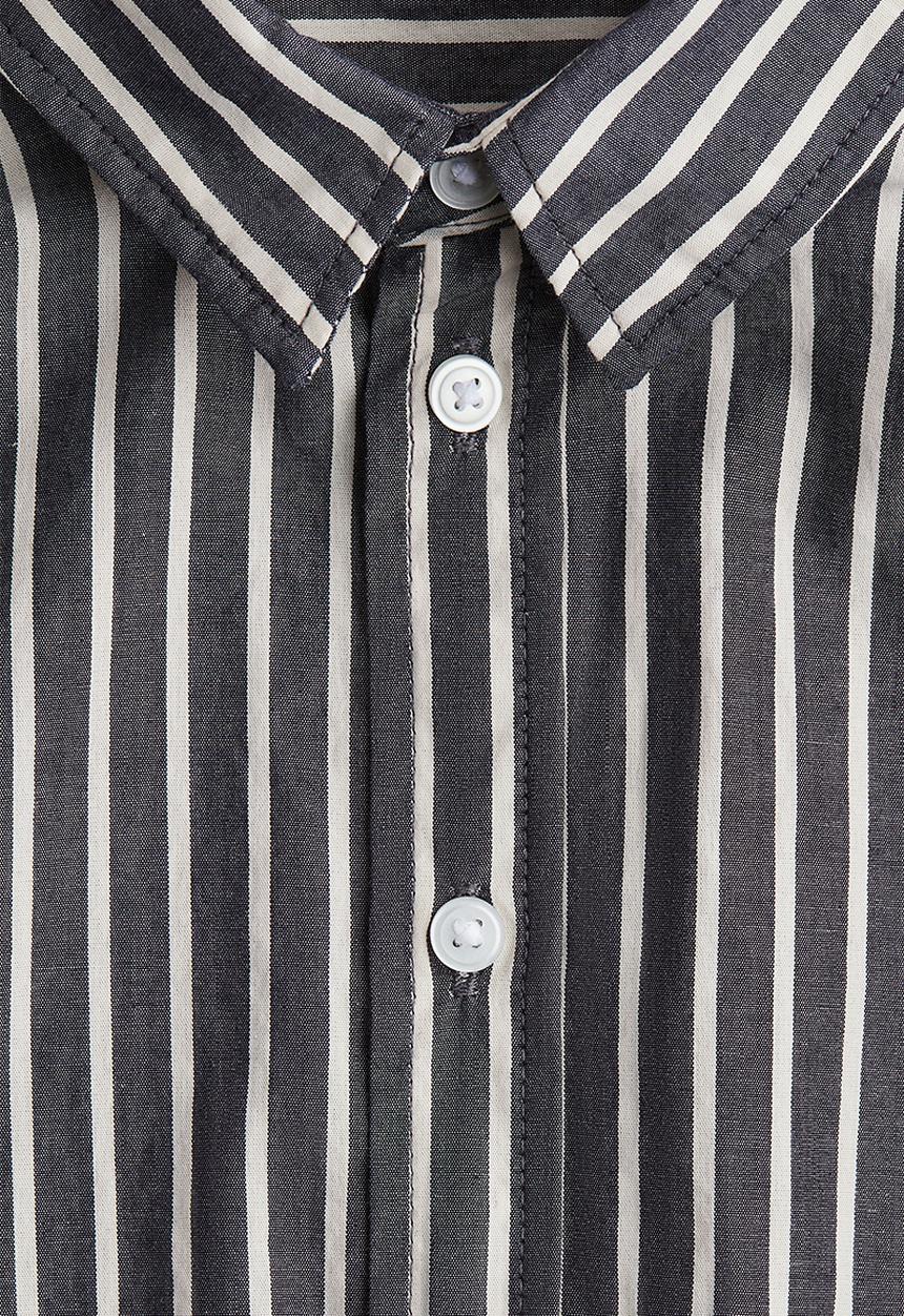 H&M - Cotton shirt - navy blue/striped 
