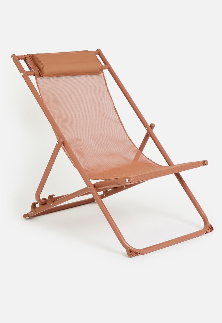 H&S - Folding chair with pillow - rust