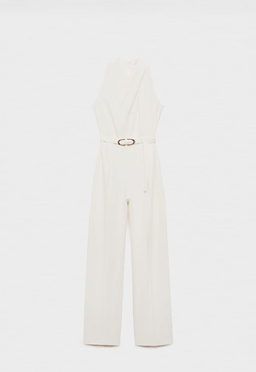 MANGO - Jumpsuit Padam - Light Beige