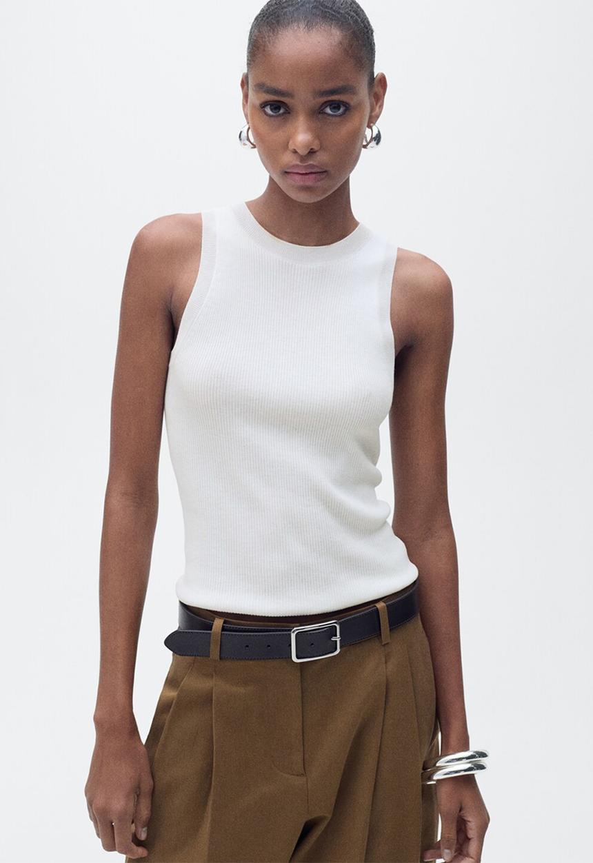 MANGO - Top Karl - Light Beige