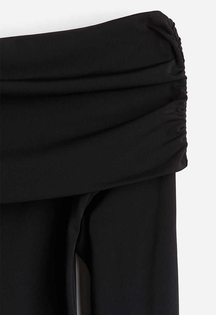 H&M - Gathered off-the-shoulder top - black