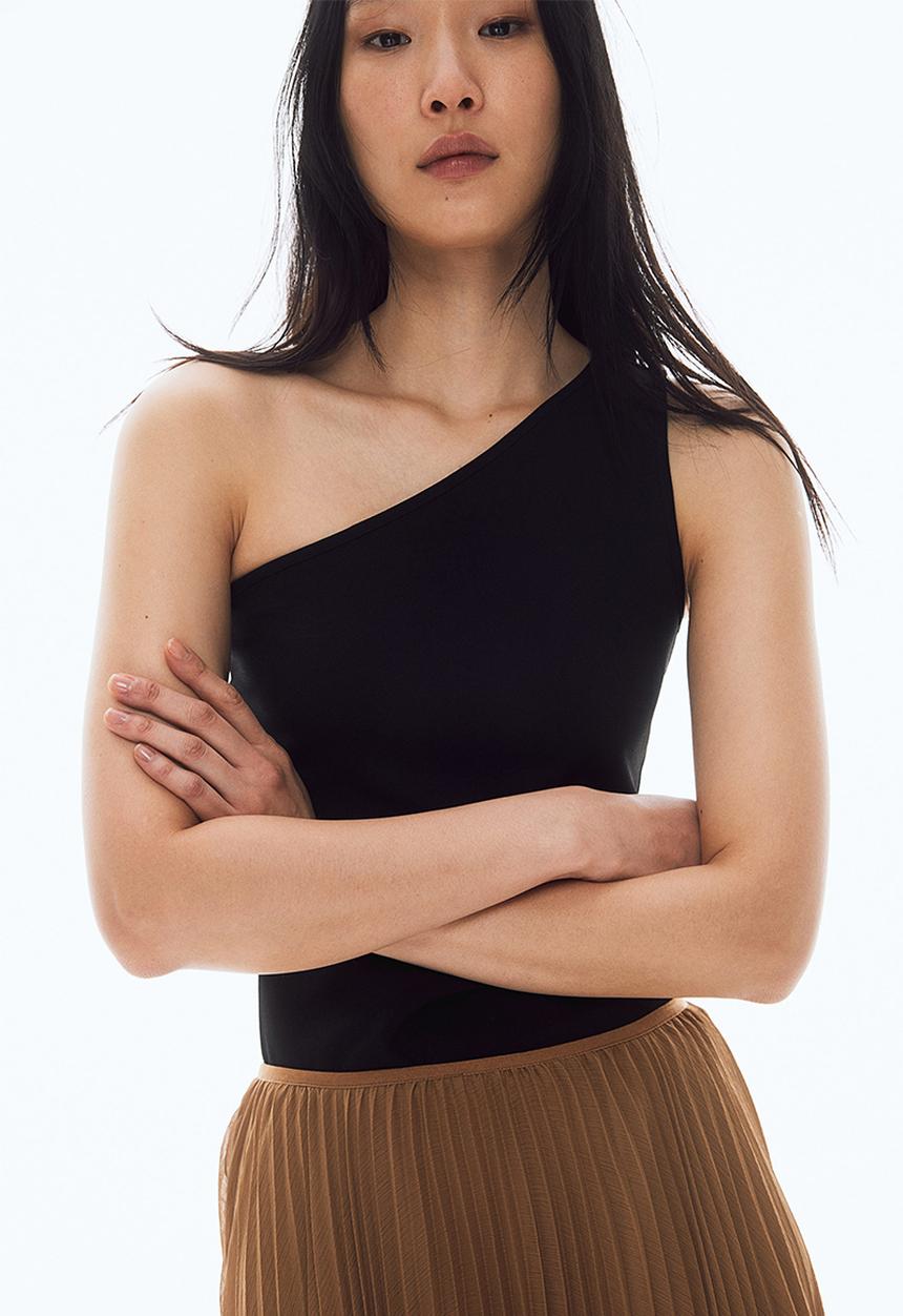 H&M - One-shoulder vest top - black
