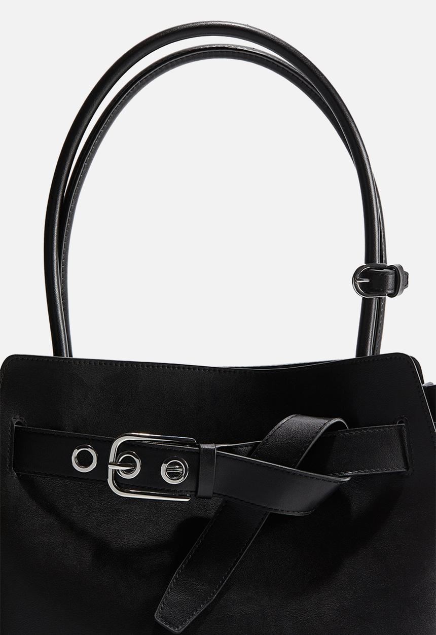 H&M - Strap-detail tote bag - black