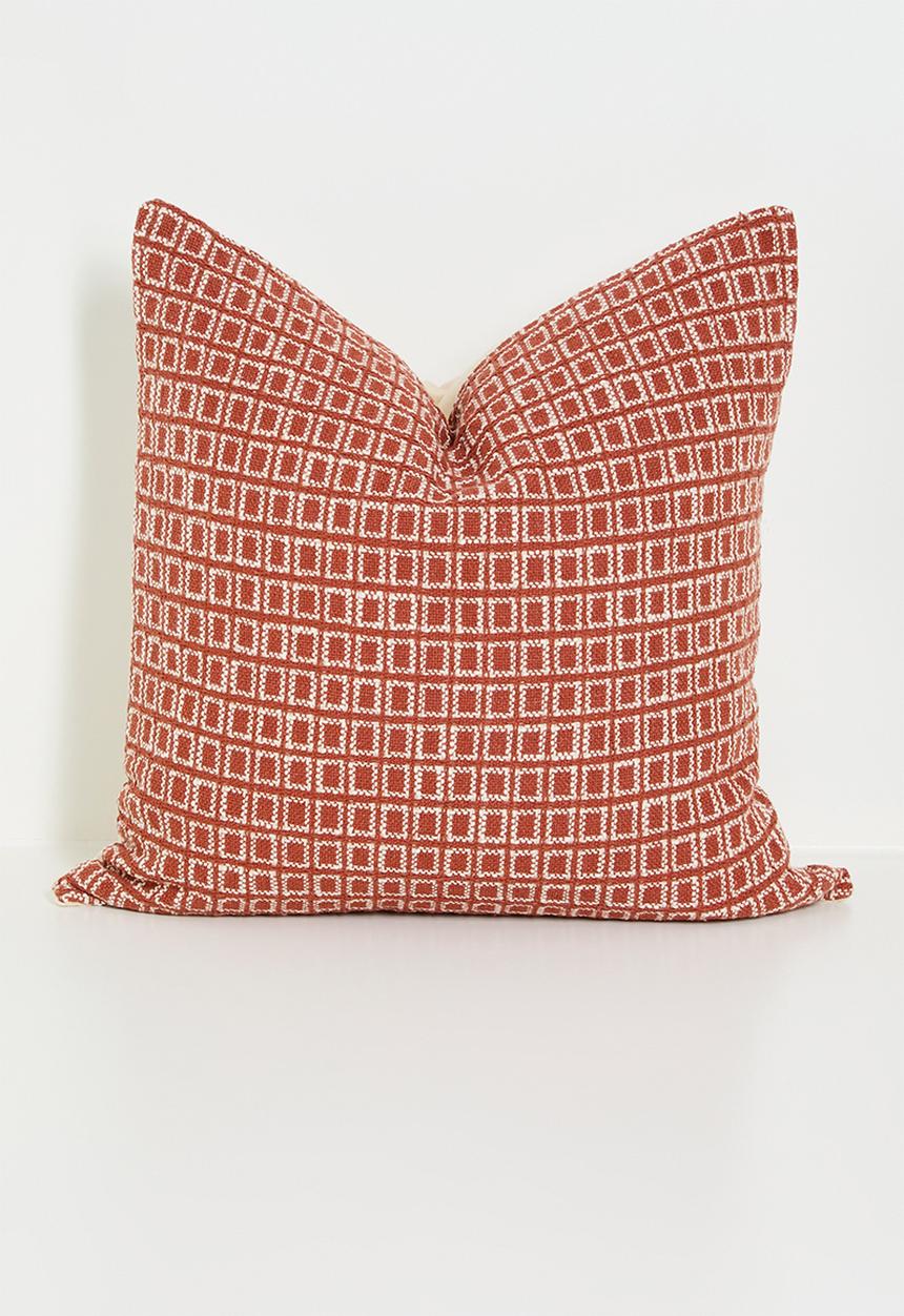Sixth Floor - Block woven cushion cover - Rust