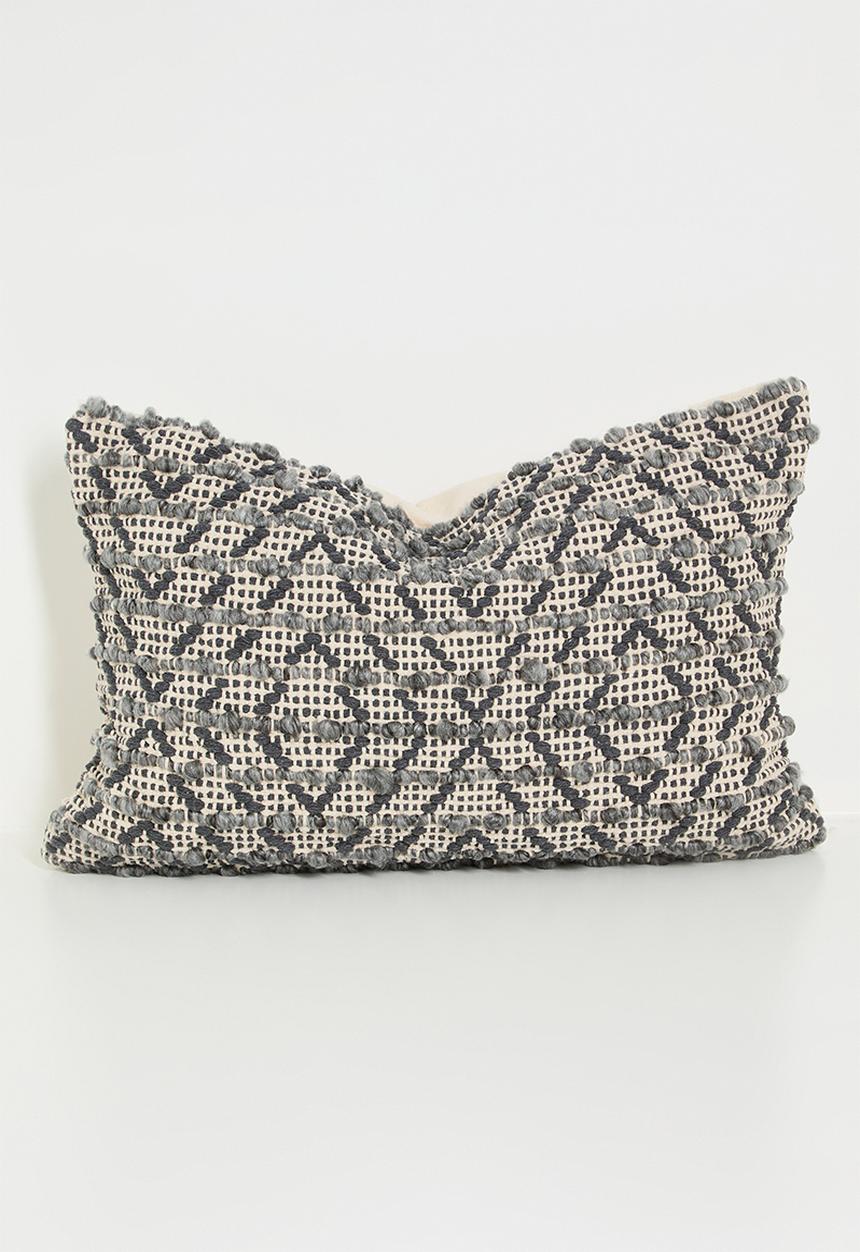 Sixth Floor - Diamond woven cushion cover - charcoal