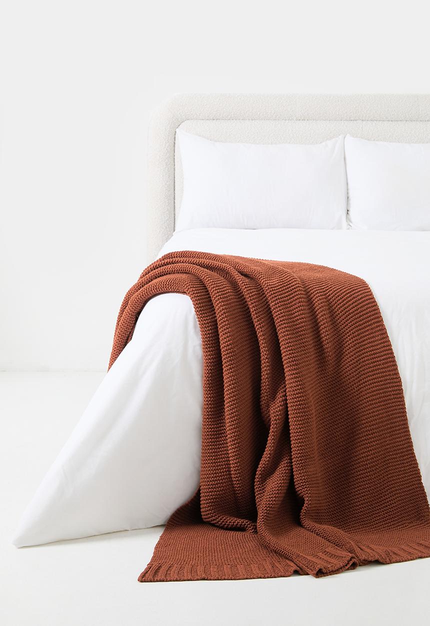 Knitted Throw Rust