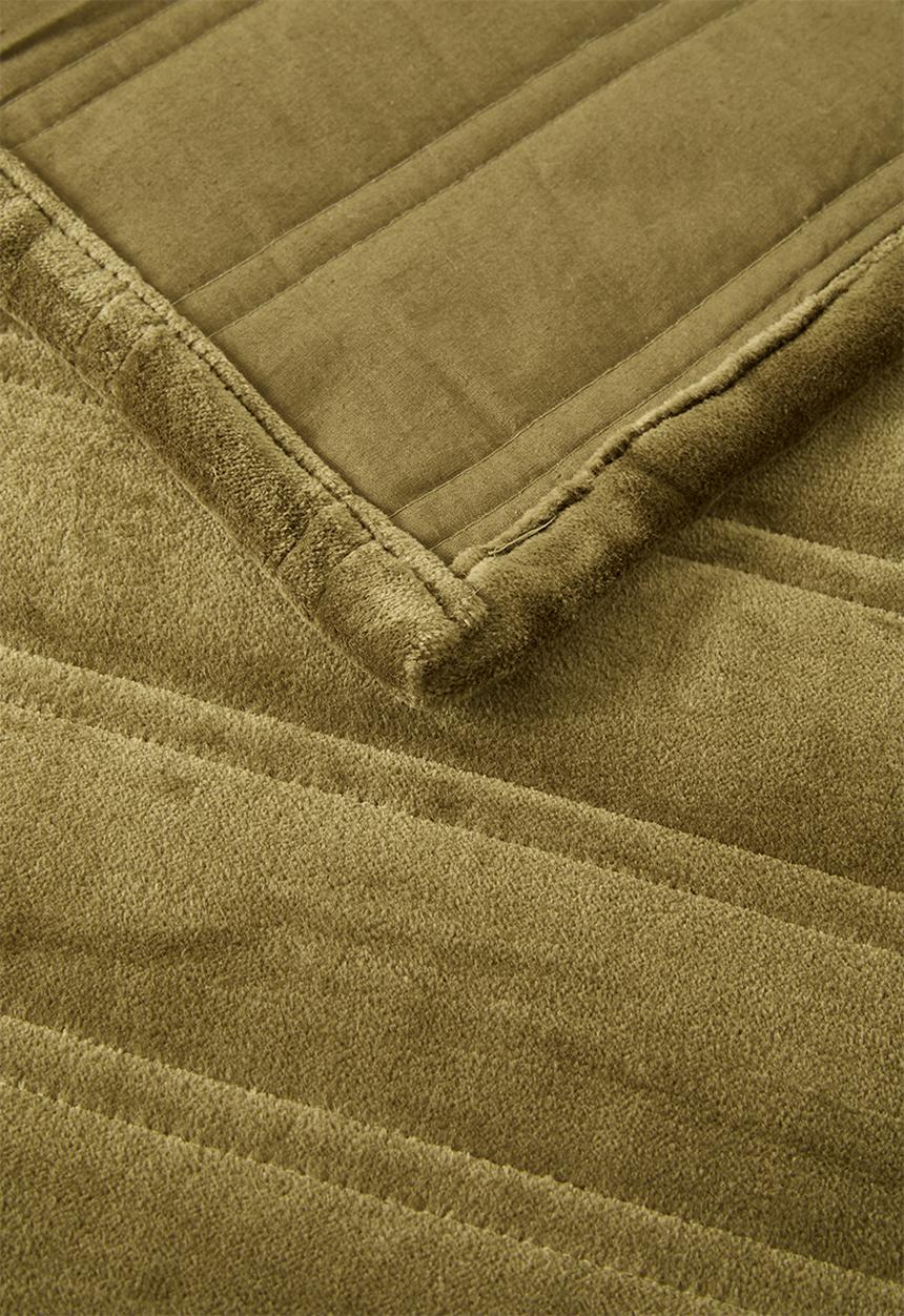 Sixth Floor - Velvet Embroidered Quilt - khaki