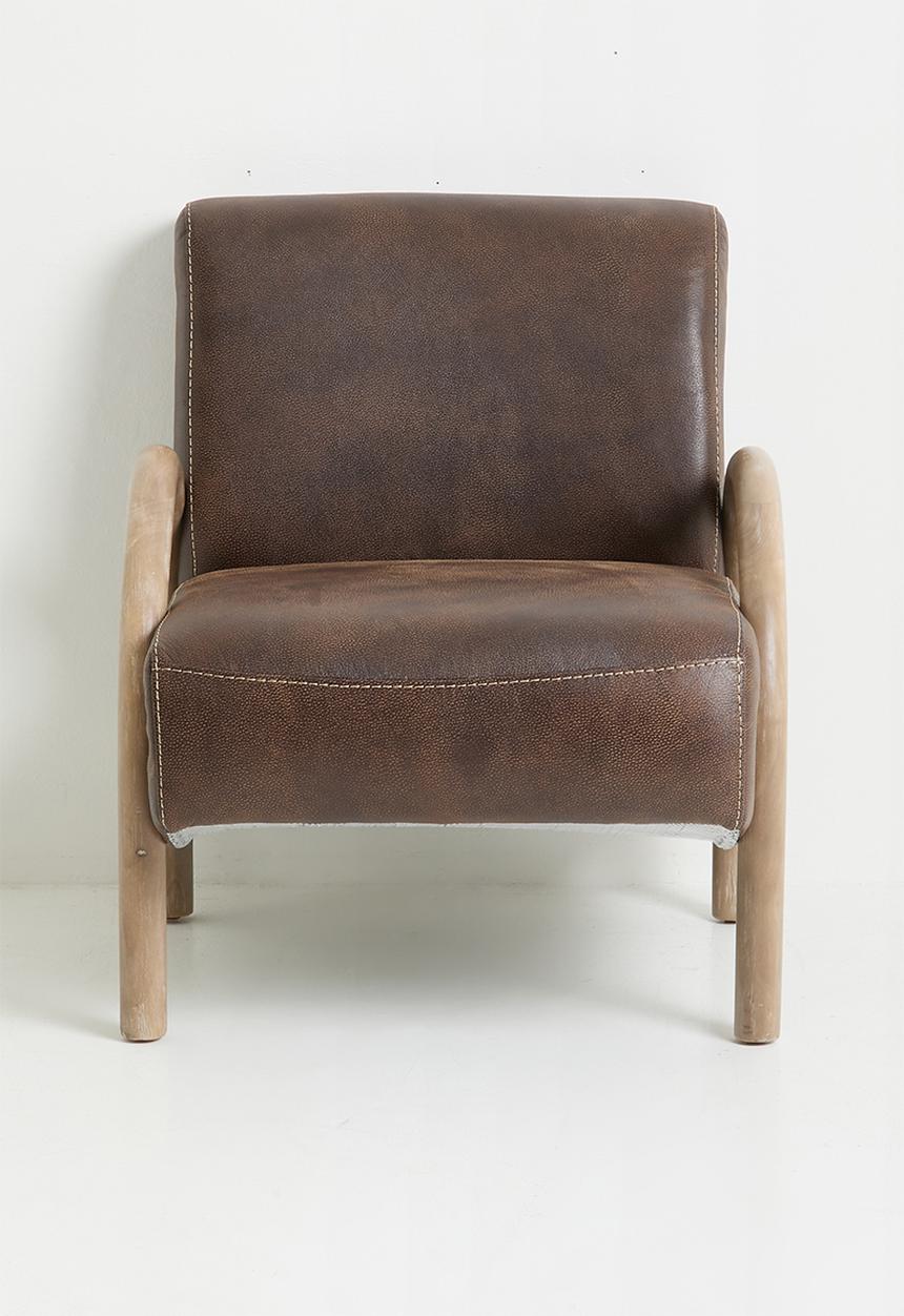 Sixth Floor - Archie occasional chair genuine leather - andes brown