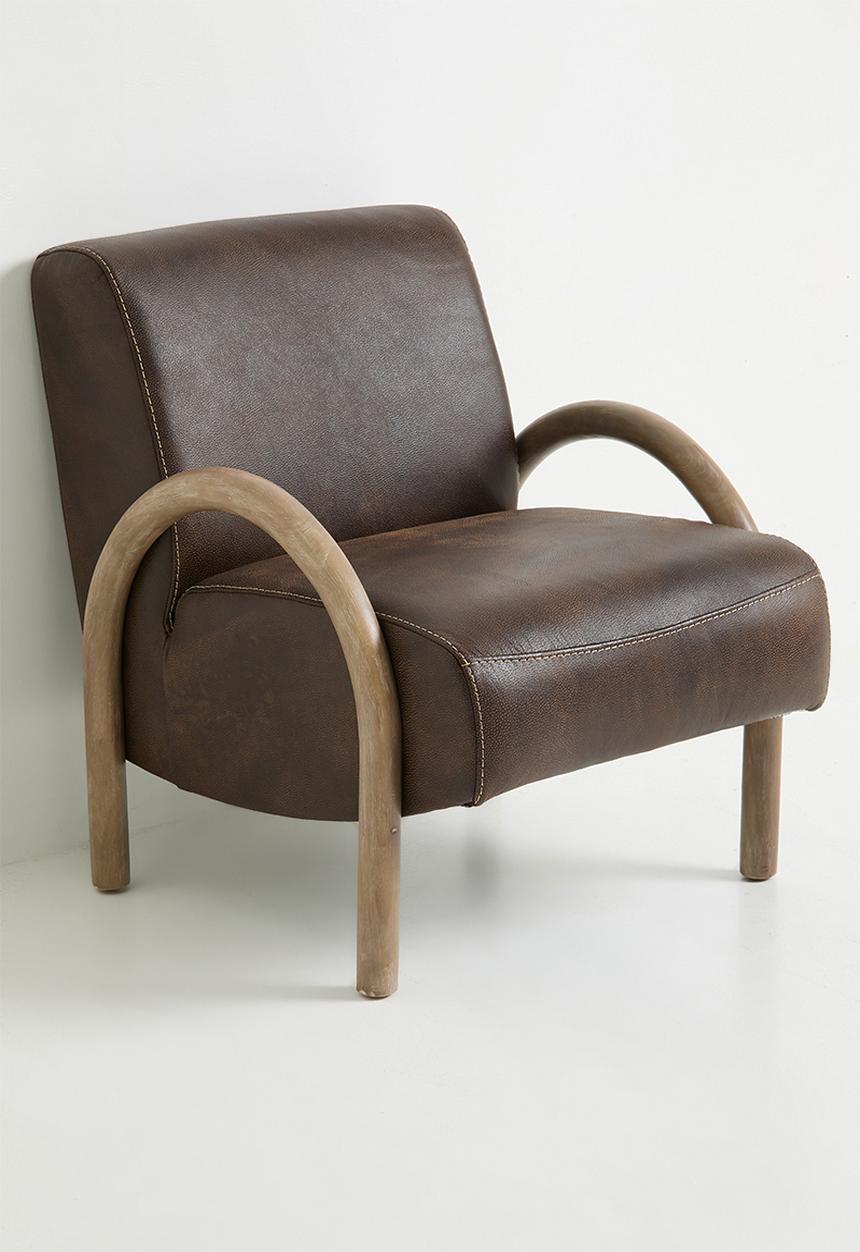 Sixth Floor - Archie occasional chair genuine leather - andes brown
