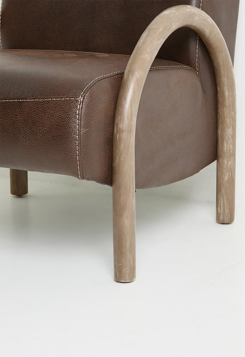 Sixth Floor - Archie occasional chair genuine leather - andes brown