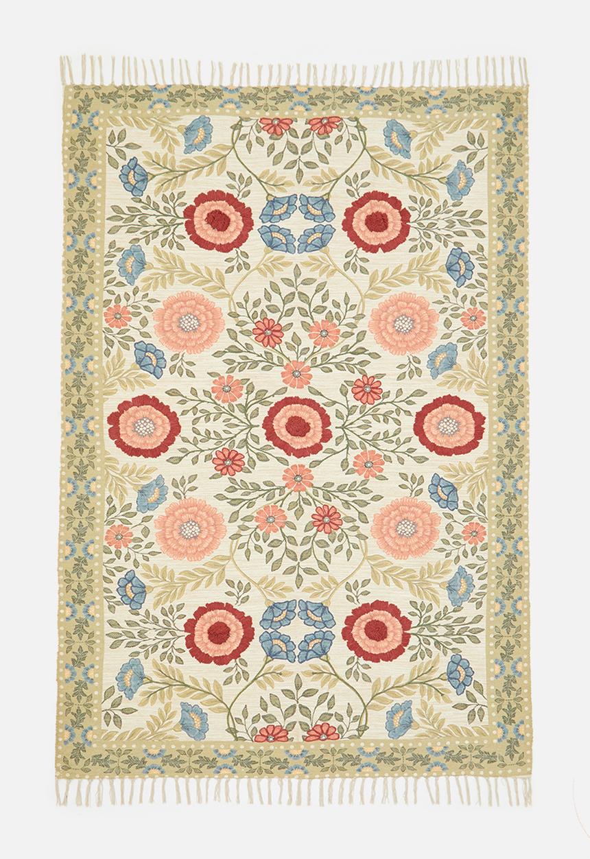 Sixth Floor - Rosa embroidered rug - multi