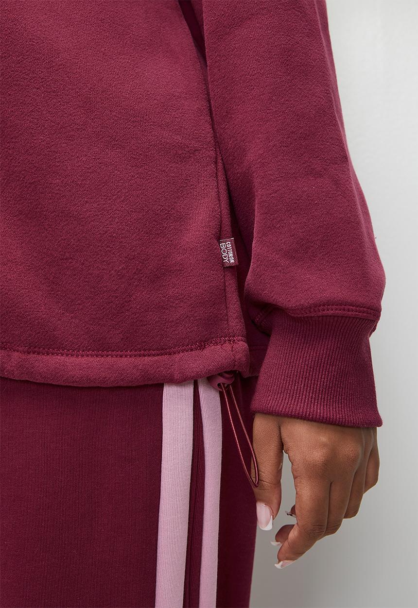 Cotton On - Plus Plush Essential Half Zip Jumper - Sangria