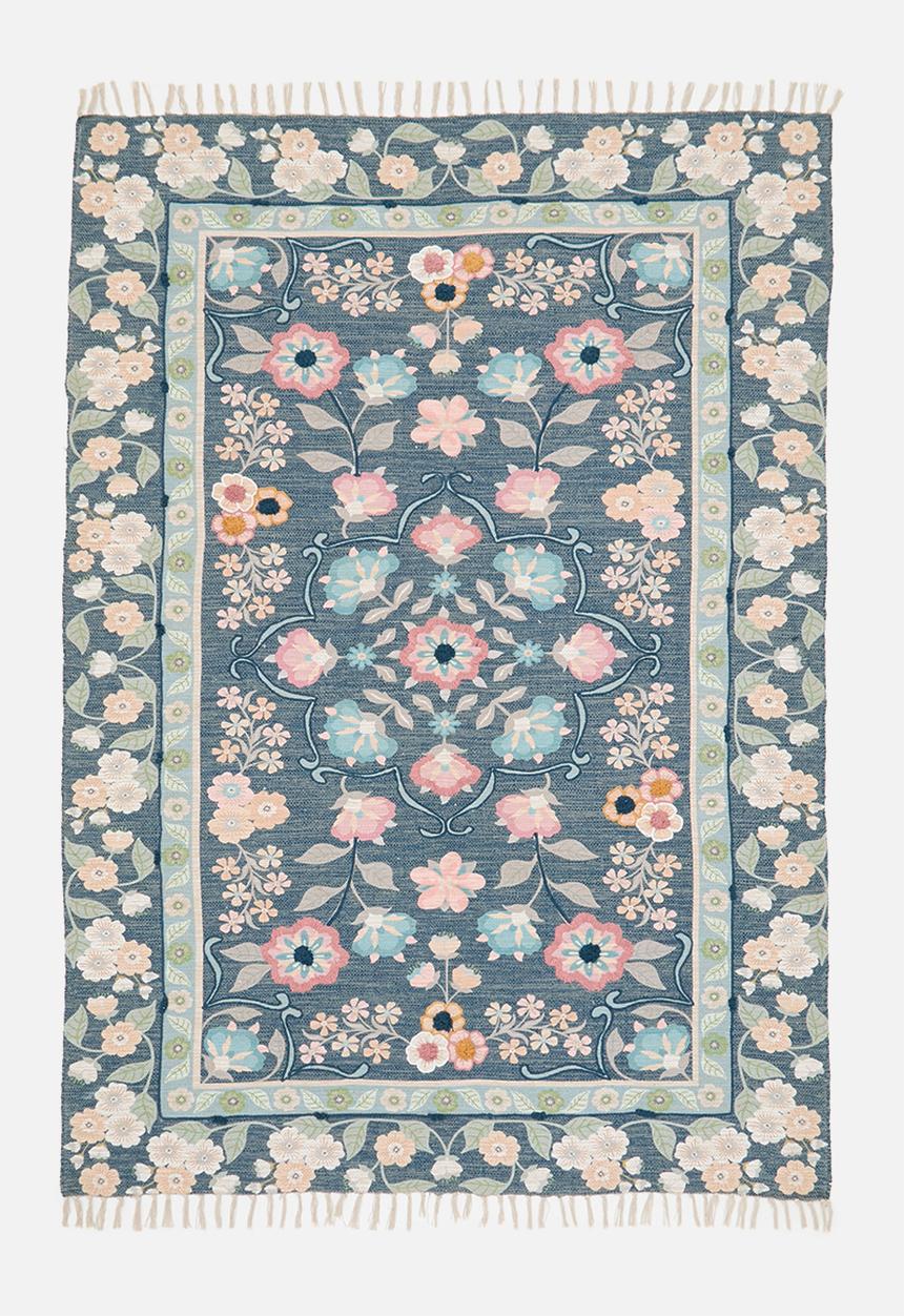 Sixth Floor - Riza embroidered rug - Navy