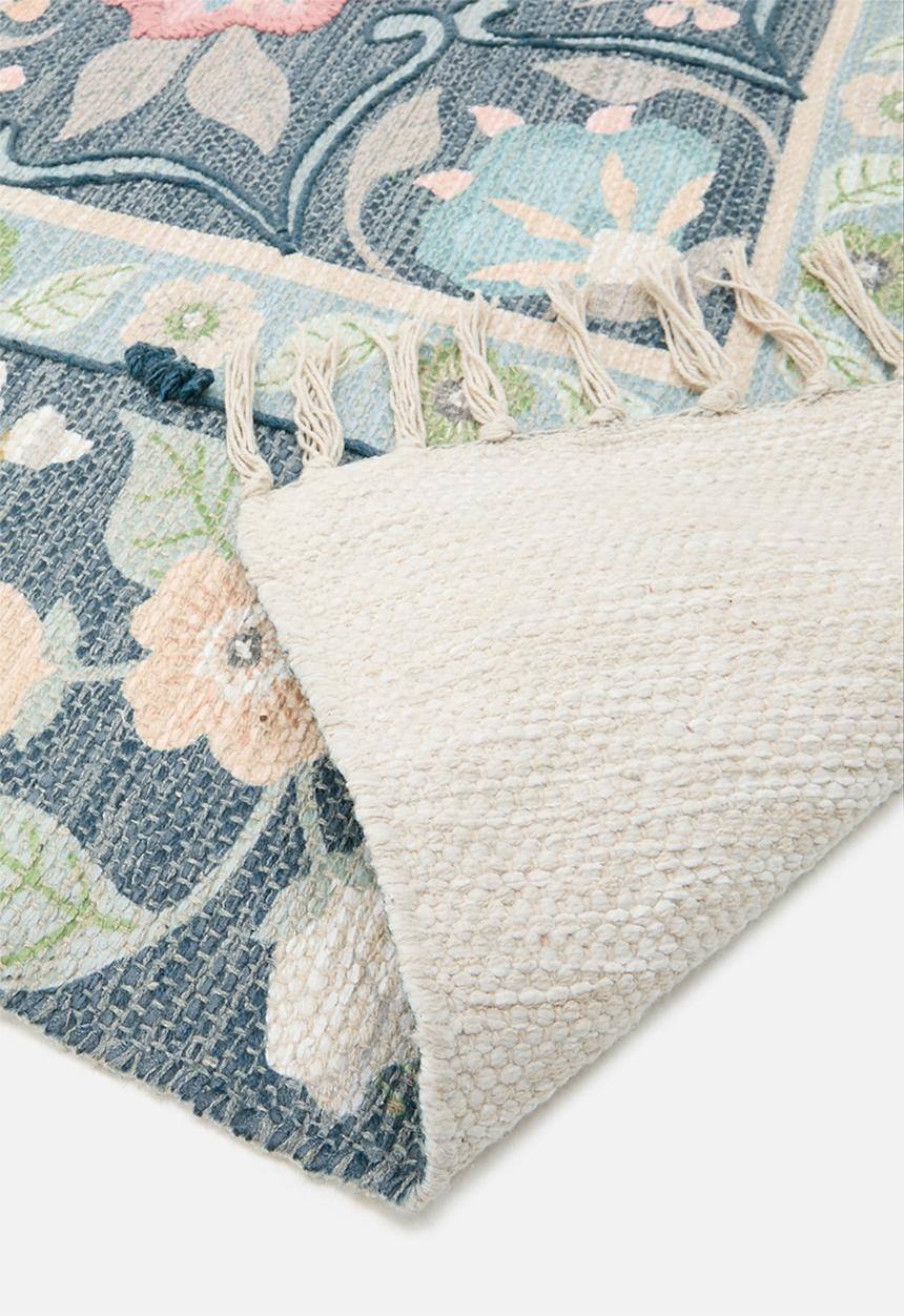 Sixth Floor - Riza embroidered rug - Navy