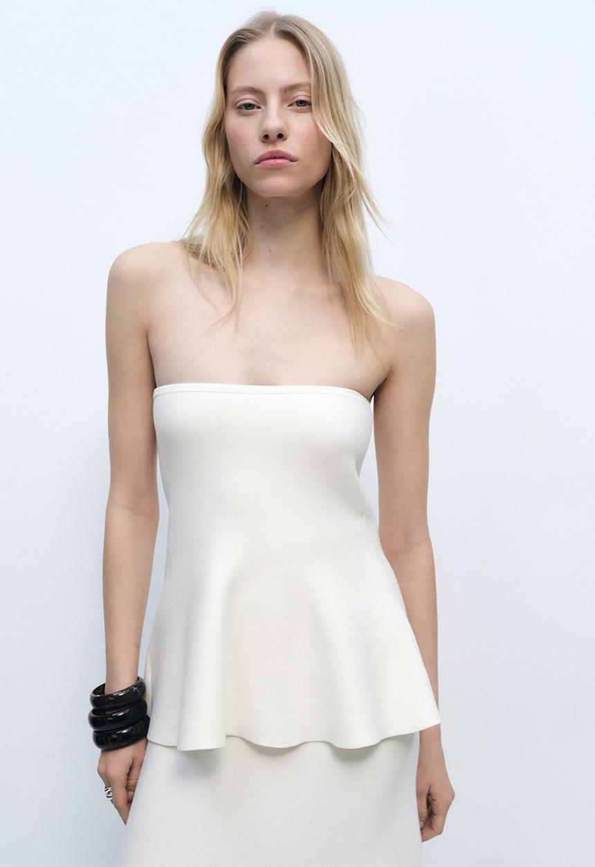 MANGO - Top Pep - Light Beige