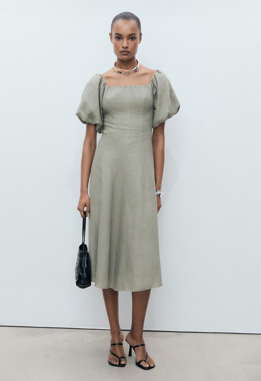 MANGO - Dress Menorca - Green