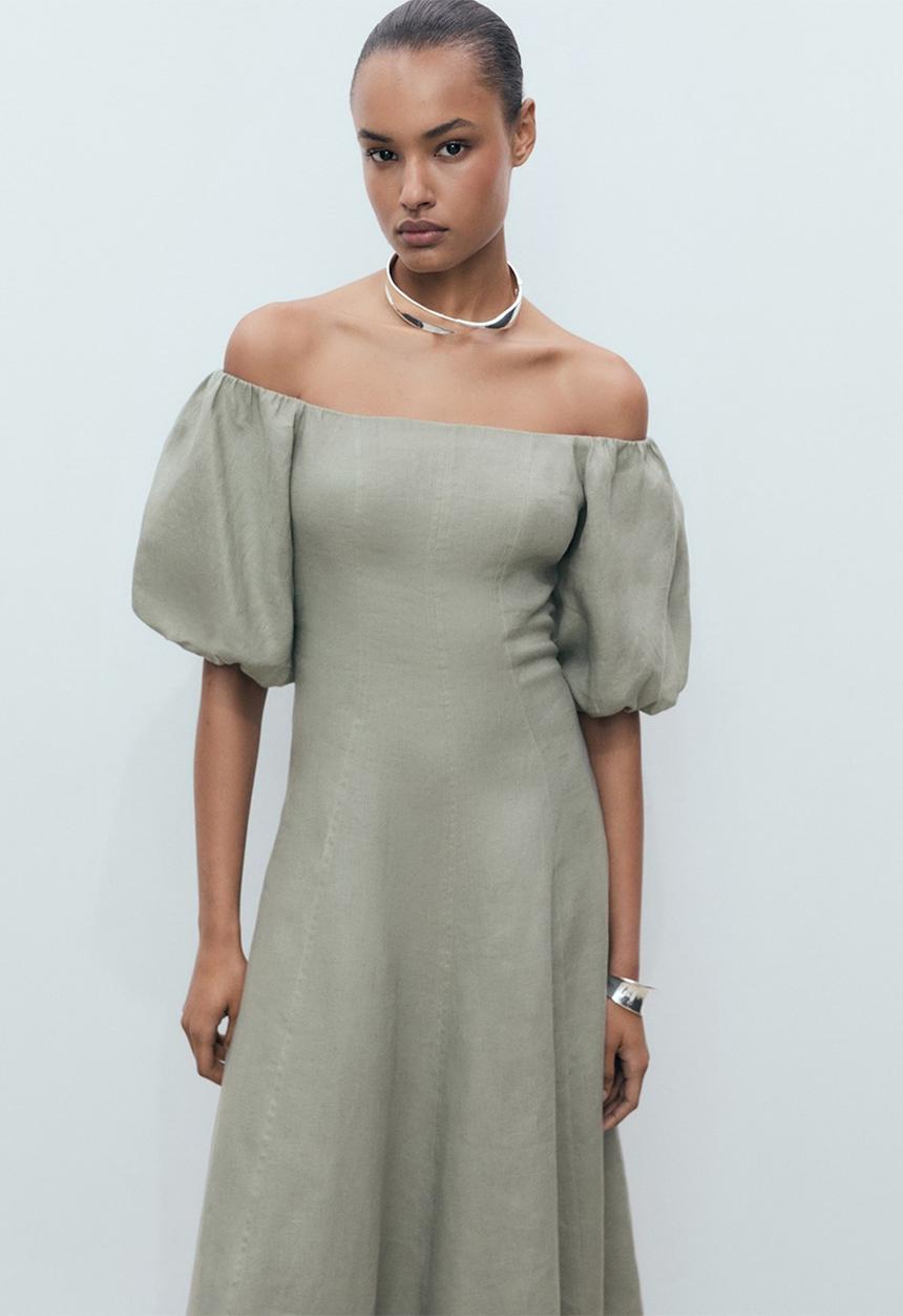 MANGO - Dress Menorca - Green