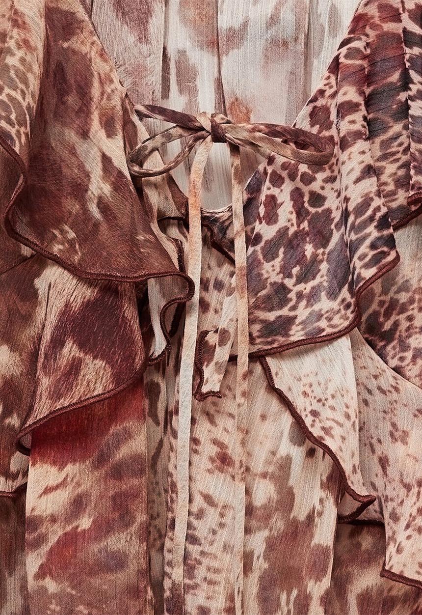 MANGO - Blouse Butcher - Brown