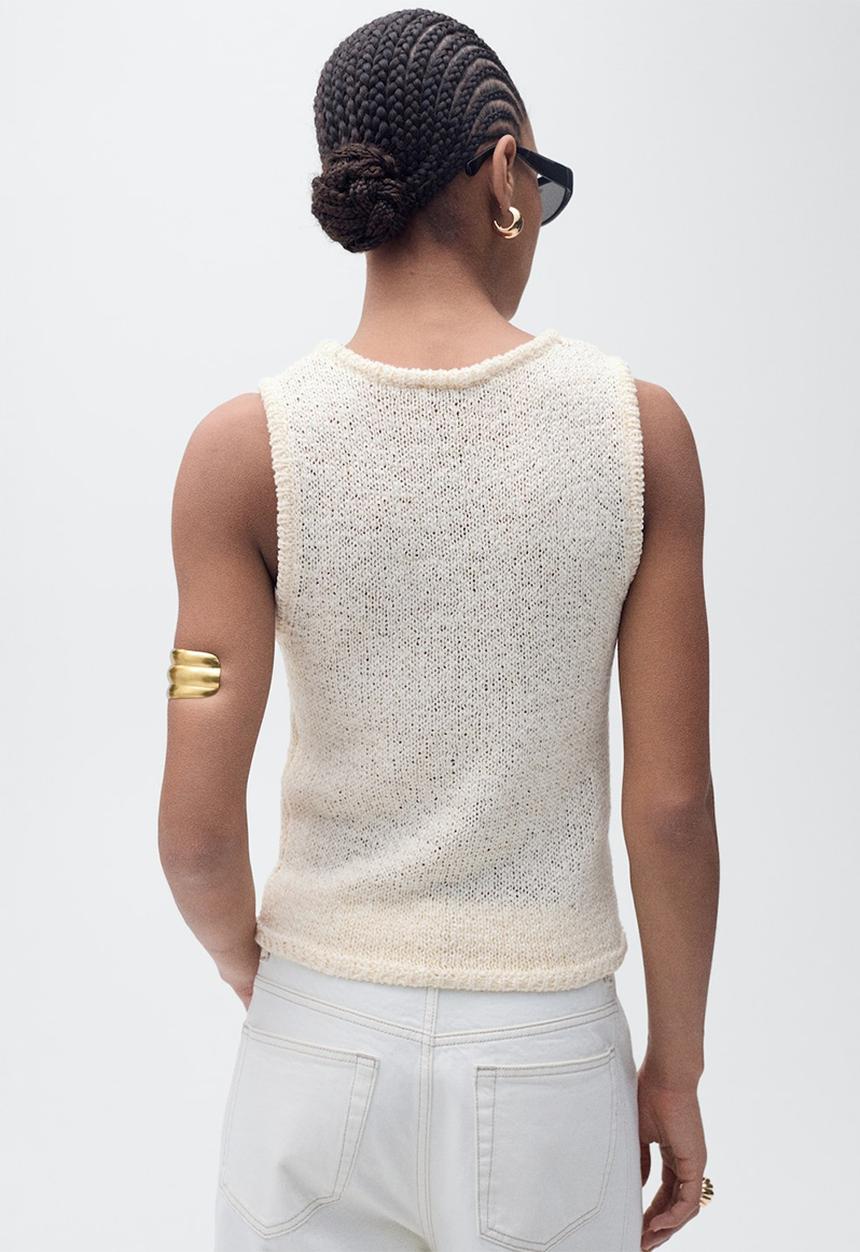 MANGO - Top Manzana - Light Beige