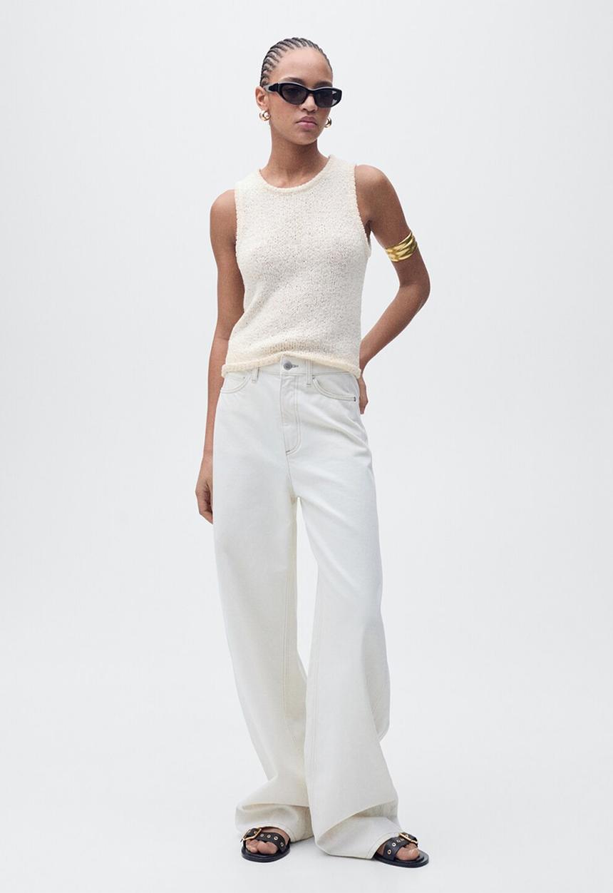 MANGO - Top Manzana - Light Beige