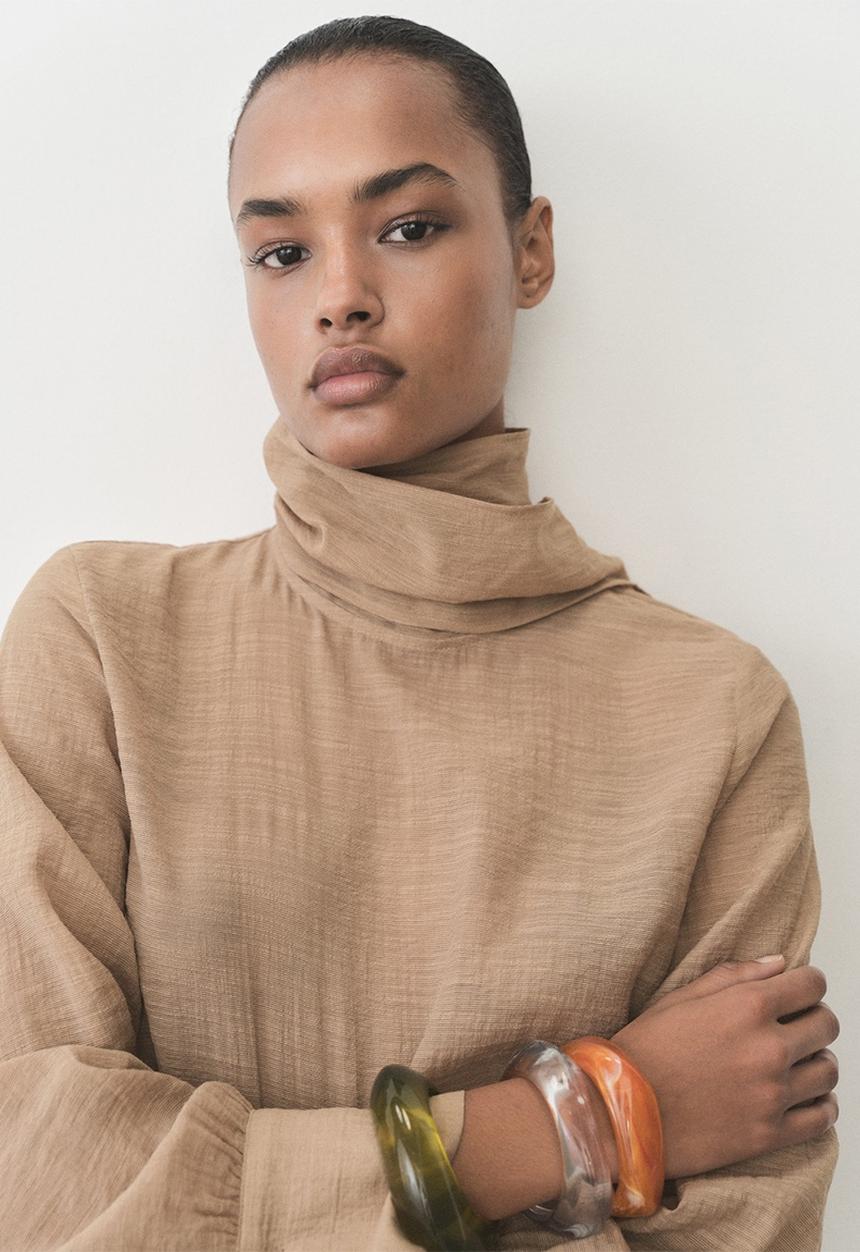 MANGO - Blouse Brown - Brown