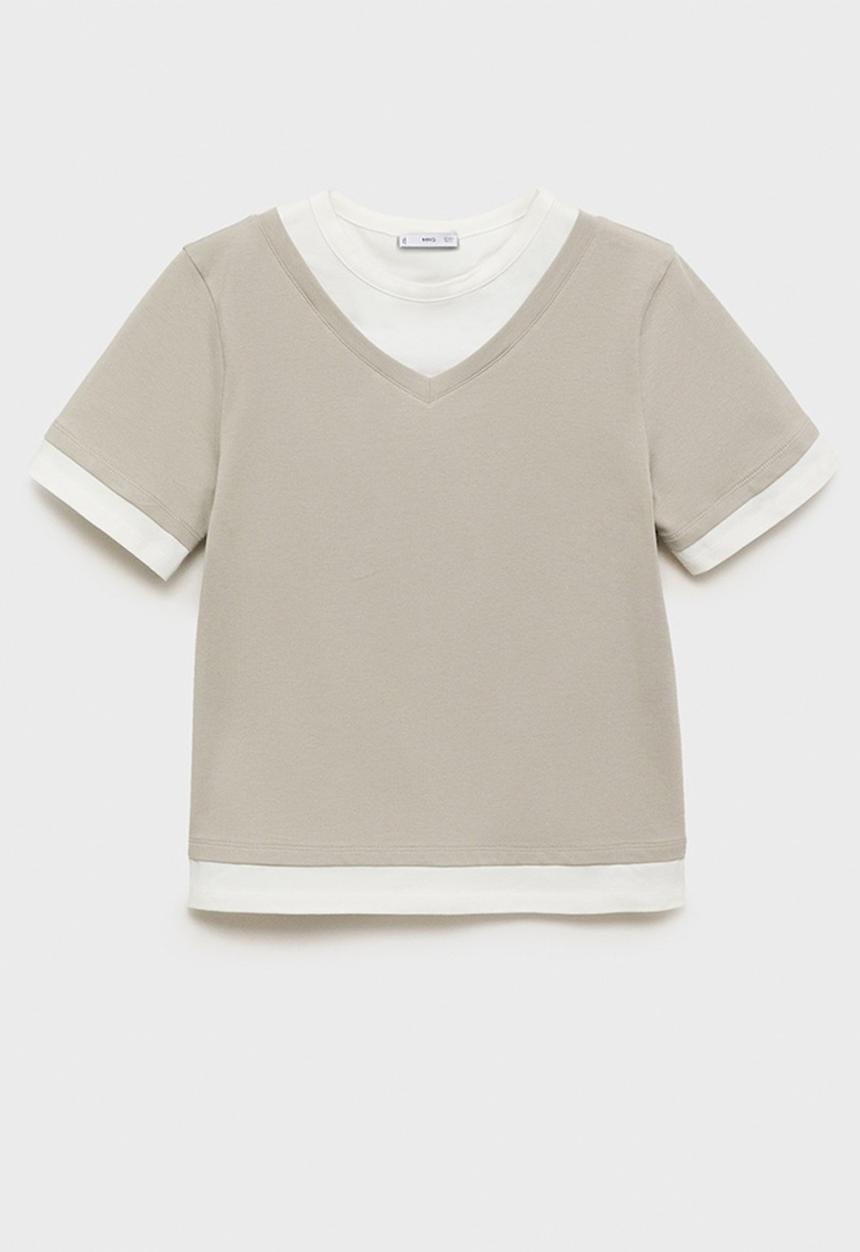 MANGO - T-Shirt Doble - Gray