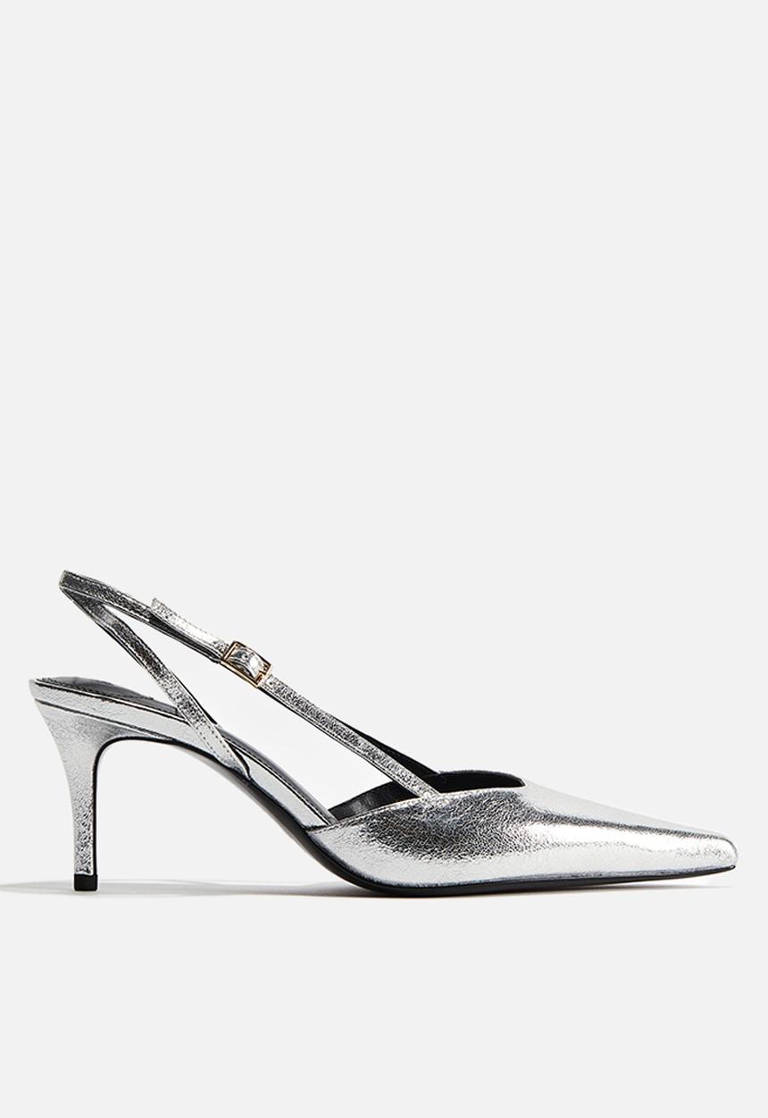 H&M - Pointed slingback court shoes - silver-coloured