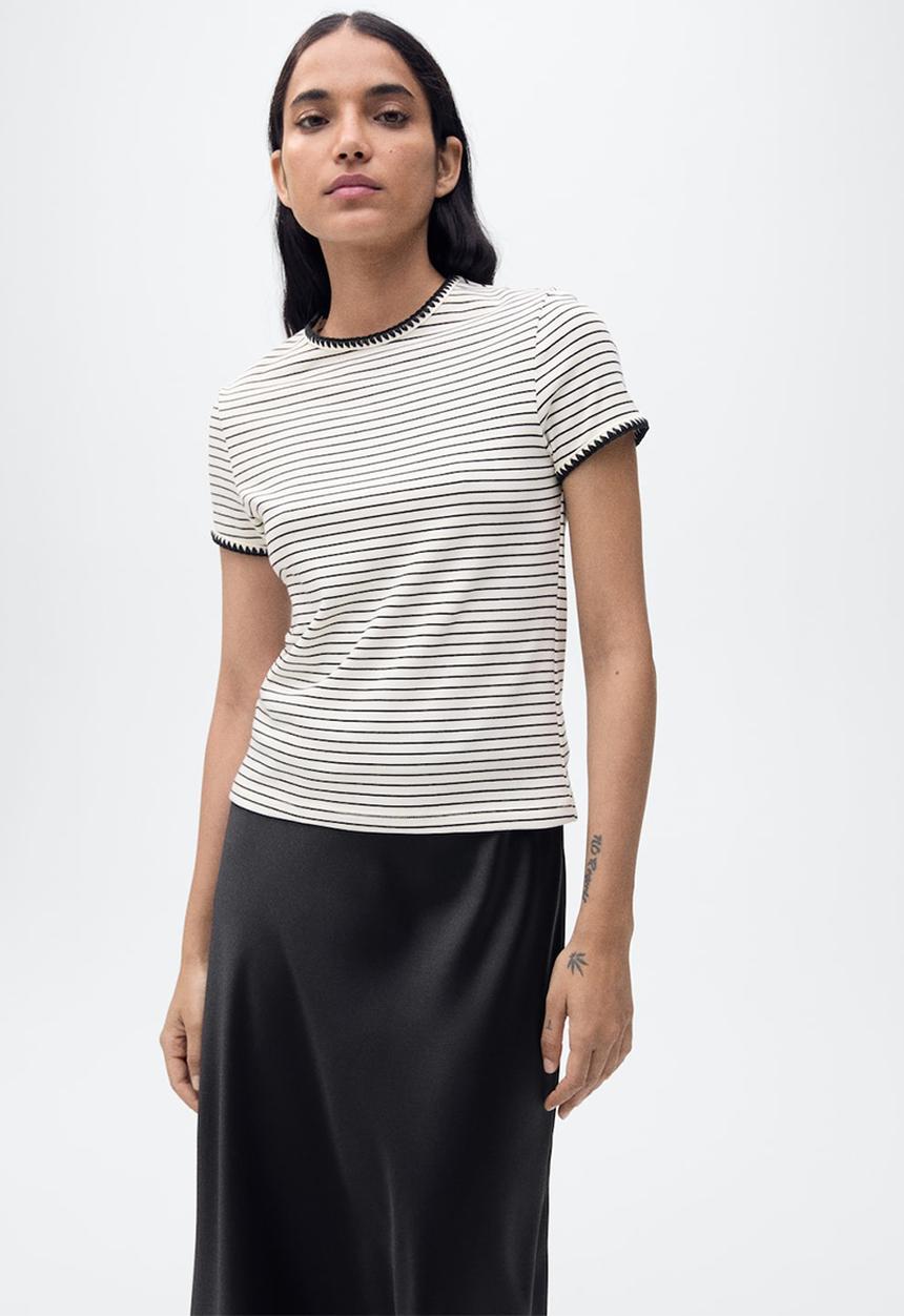 MANGO - T-Shirt Lirio - Natural