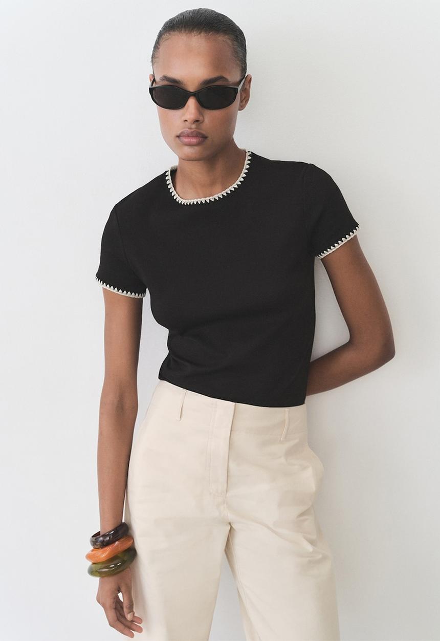 MANGO - T-Shirt Lirio - Black