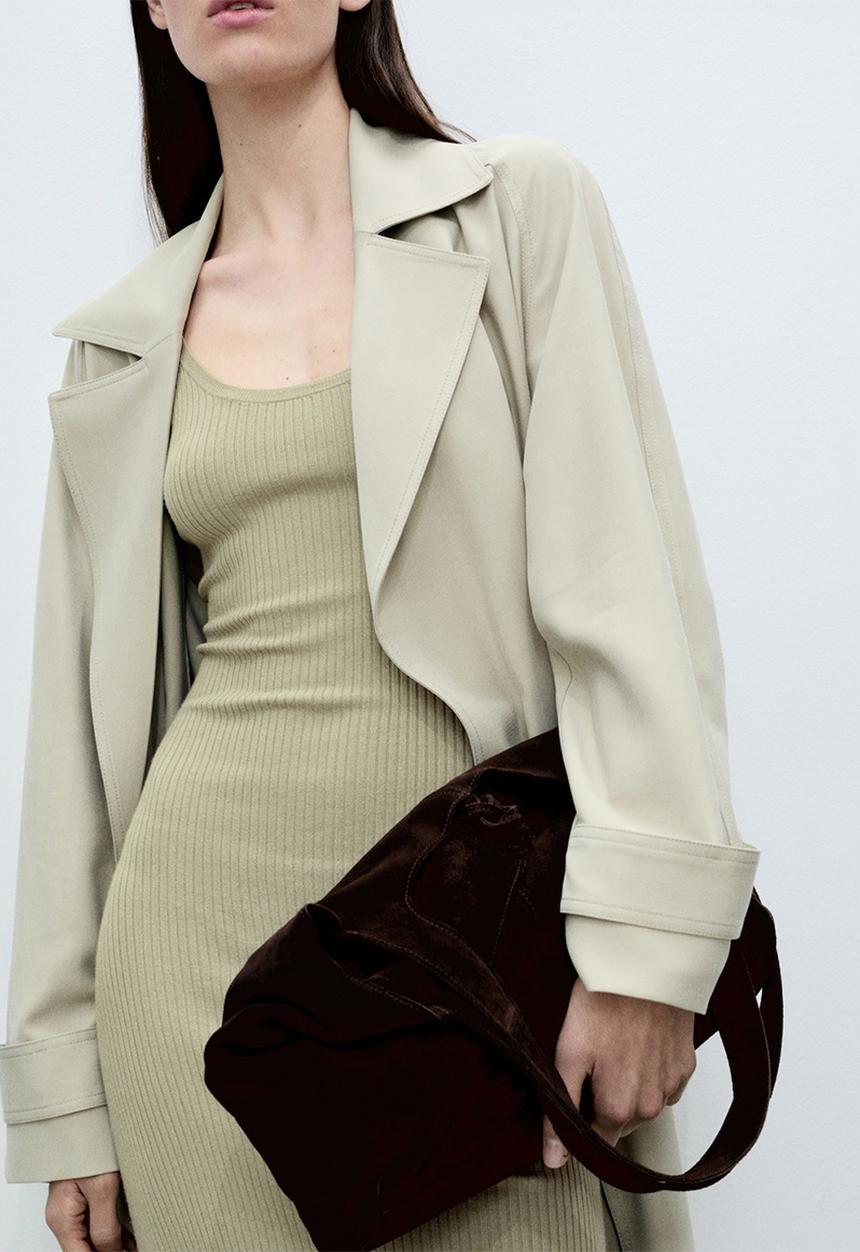 MANGO - Dress Bamboleo - Beige & Khaki