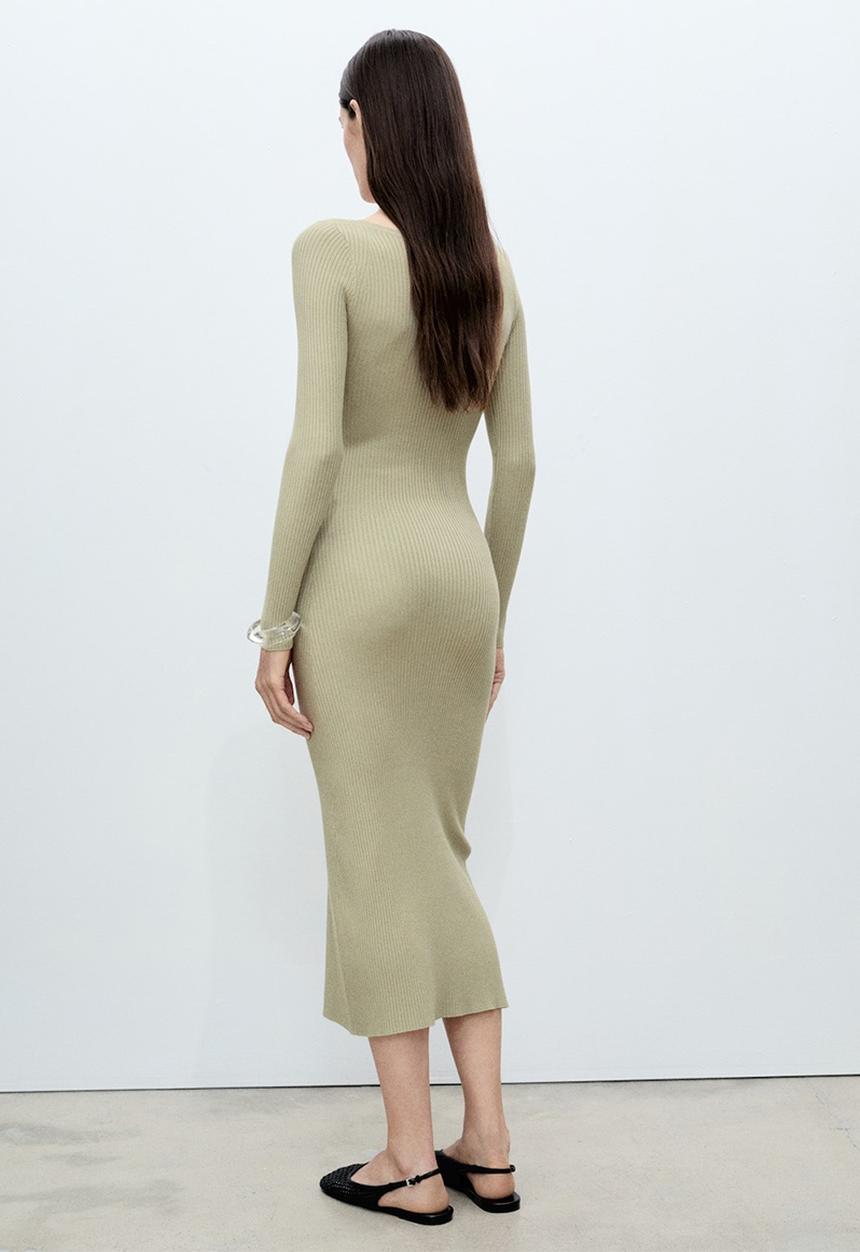 MANGO - Dress Bamboleo - Beige & Khaki