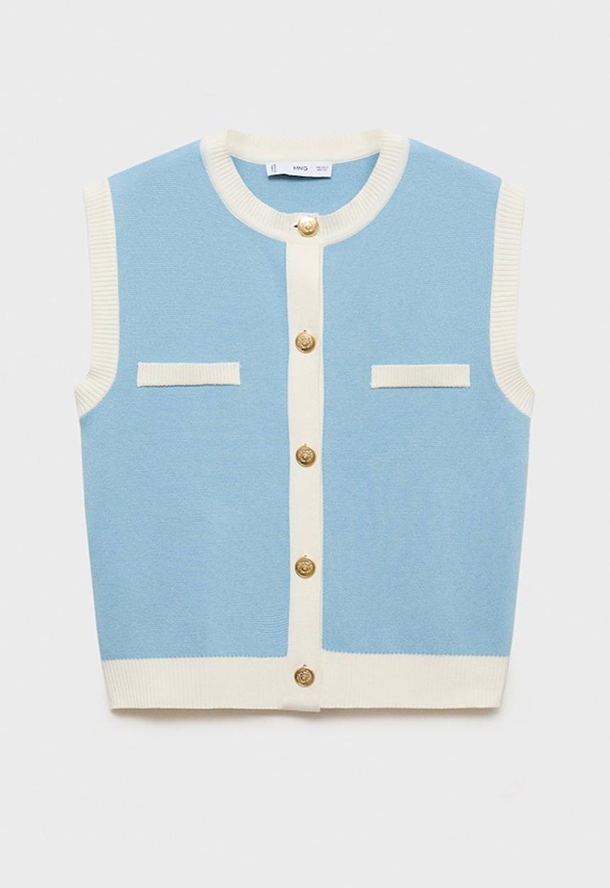 MANGO - Vest Pia - Turquoise