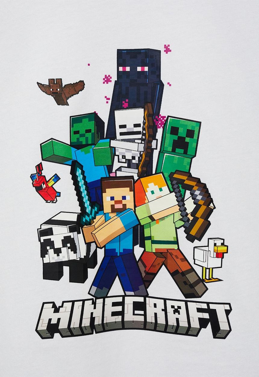 MANGO - T-shirt minecrew - natural