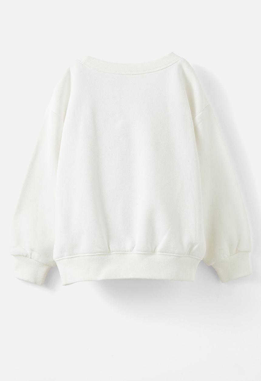 Cotton On - Dusty fleece crew - vanilla/leopard bow