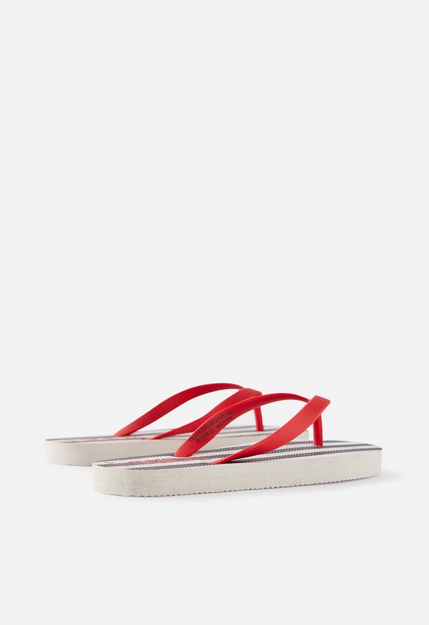 Cotton On - Printed Flip Flop - Squid Ink/Vanilla Block Stripe