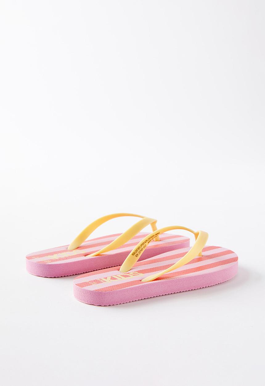 Cotton On - Printed Flip Flop - Marshmellow/Varsity Red Block Stripe