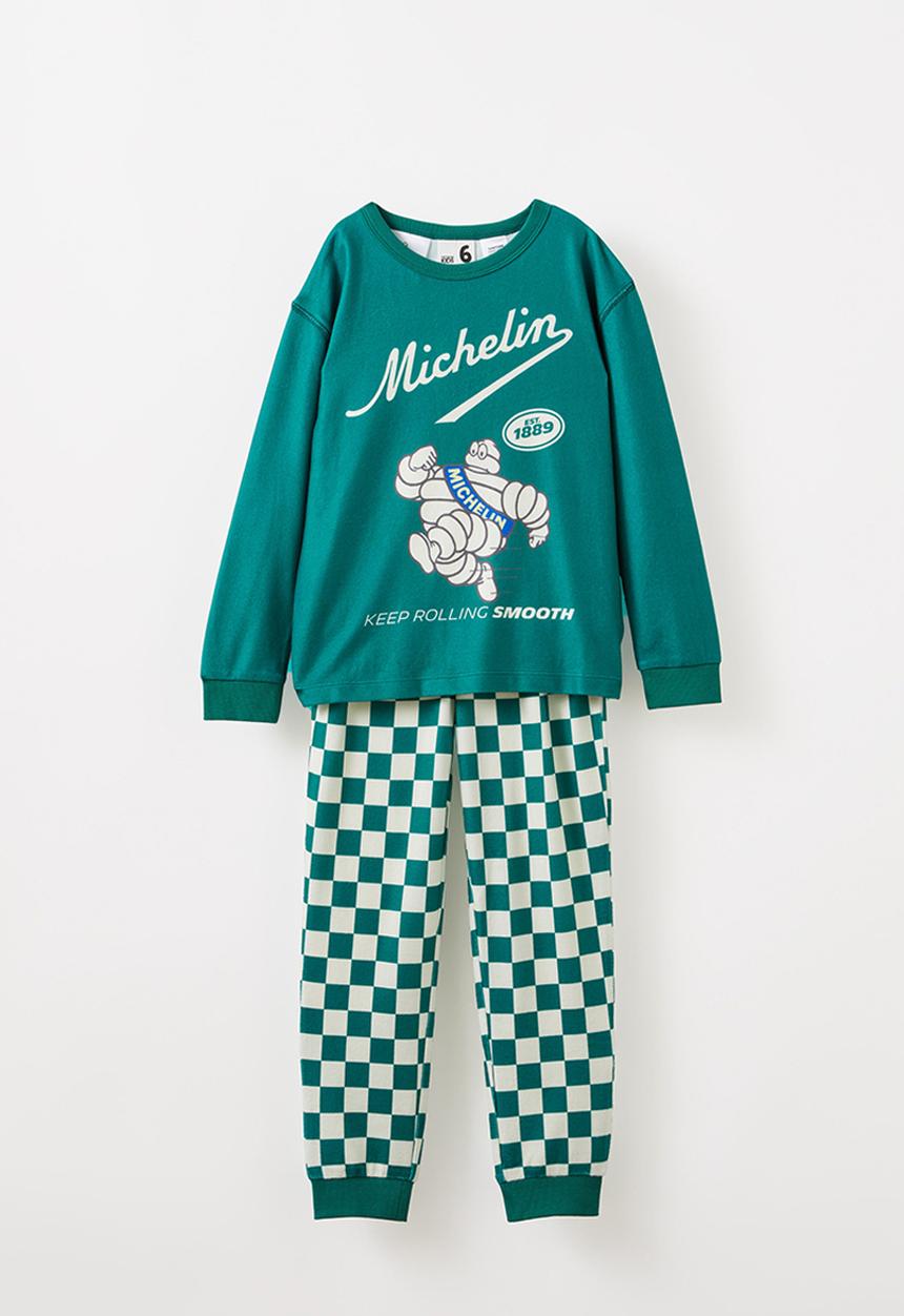 Cotton On - Chuck long sleeve pyjama set licensed - lcn mic varsity green/michelin