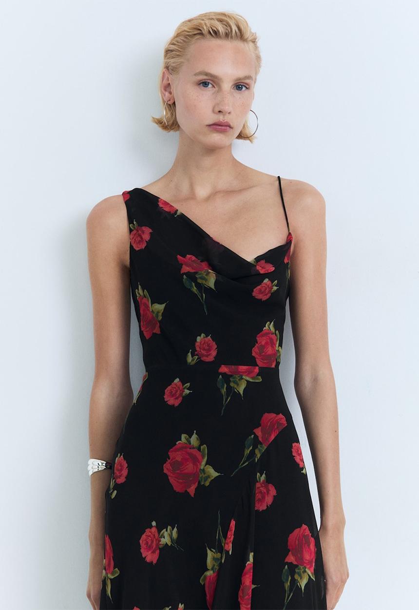 MANGO - Dress Rosa - Black